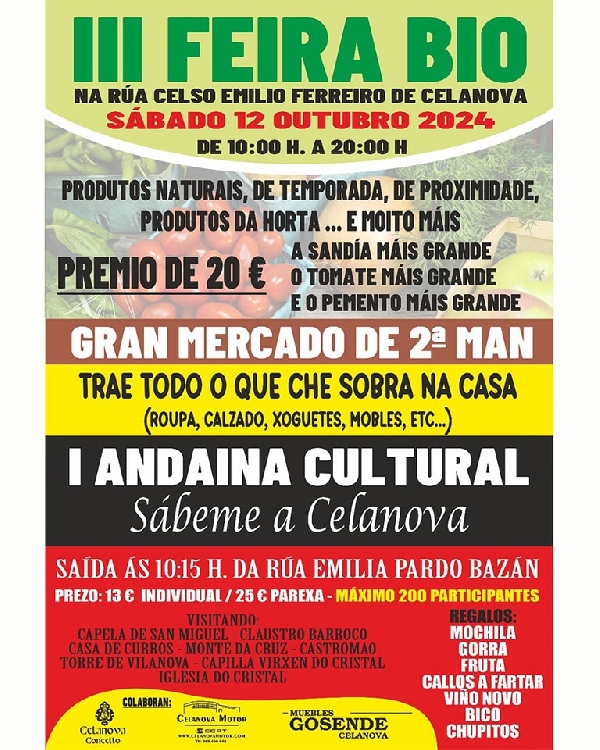 Cartel Feira Bio Celanova N 600x750