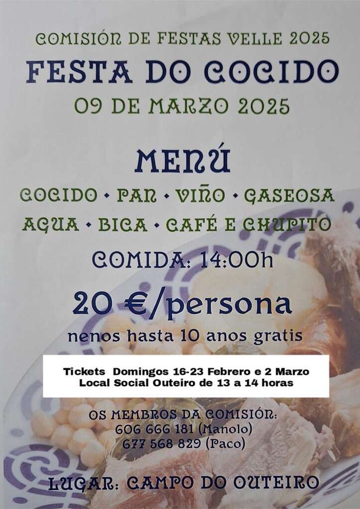 Cartel Festa Cocido Velle 2025